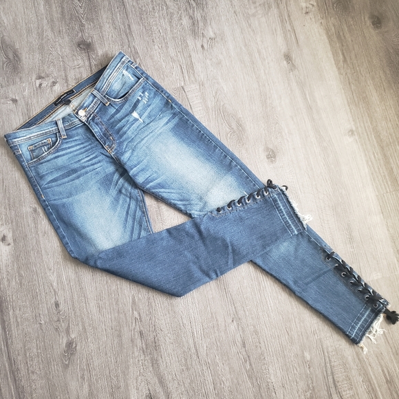 Flying Monkey Denim - Flying Monkey Lace-Up Blue Jeans